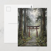 Mystical forest and torii gate that symbolizes it briefkaart (Voorkant / Achterkant)