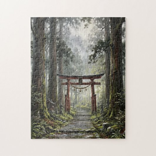 Mystical forest and torii gate that symbolizes it legpuzzel (Verticaal)