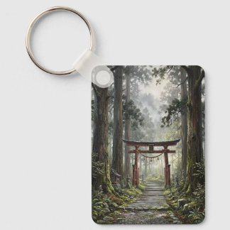 Mystical forest and torii gate that symbolizes it sleutelhanger
