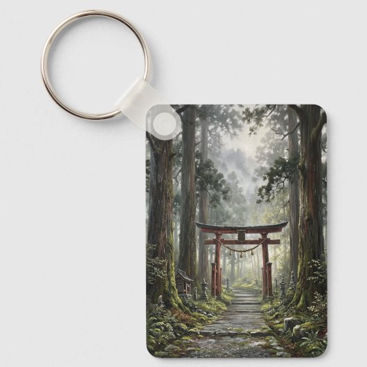 Mystical forest and torii gate that symbolizes it sleutelhanger (Voorkant)