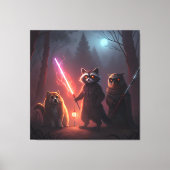 Mystical Forest Battle Animals Art Canvas Afdruk (Voorkant)