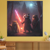 Mystical Forest Battle Animals Art Canvas Afdruk (Insitu (Woonkamer))