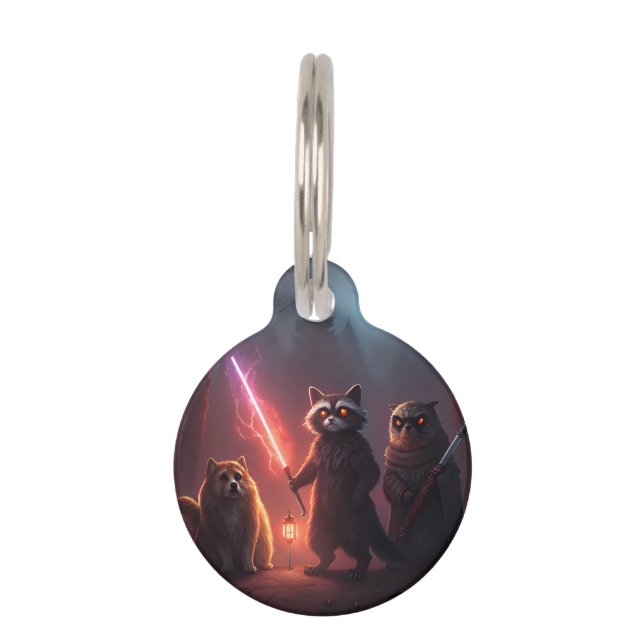 Mystical Forest Battle Animals Art Huisdierpenning (Voorkant)