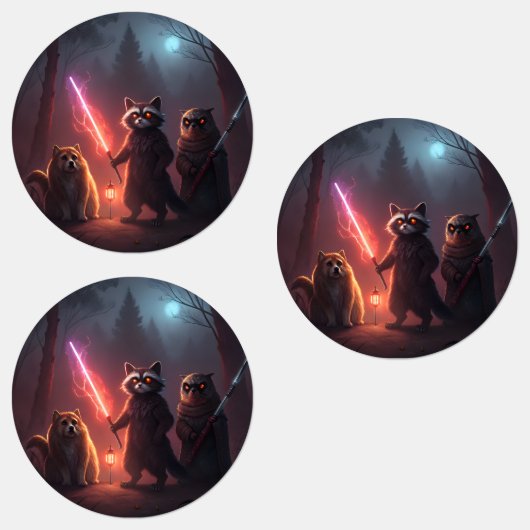 Mystical Forest Battle Animals Art Labels (Groep)