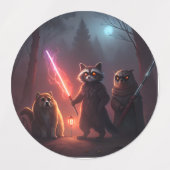 Mystical Forest Battle Animals Art Labels (Design 2)