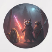 Mystical Forest Battle Animals Art Labels (Design 1)