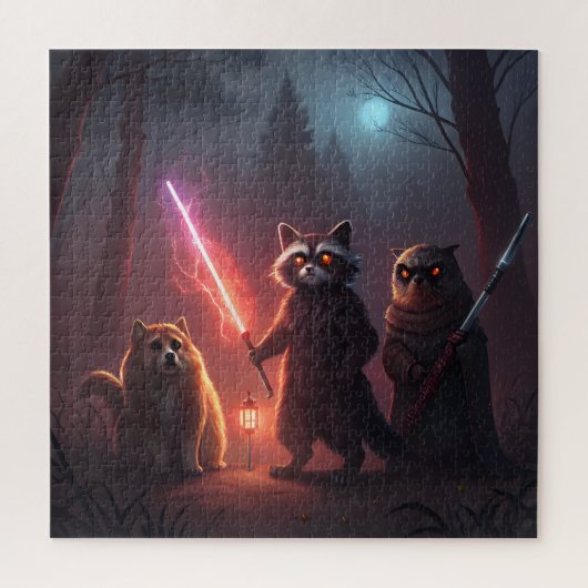 Mystical Forest Battle Animals Art Legpuzzel (Verticaal)