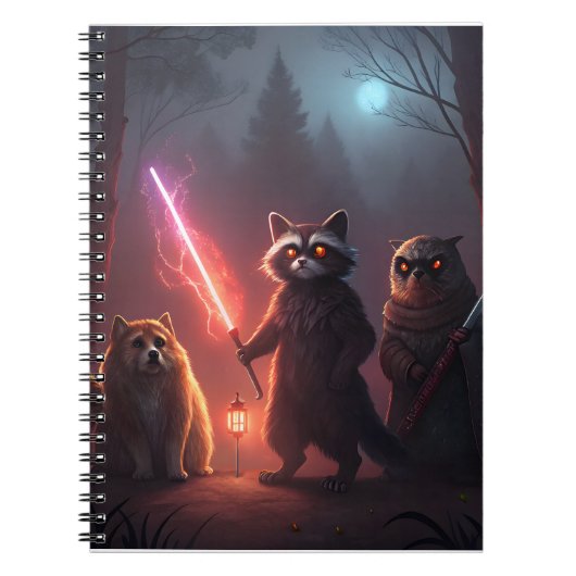 Mystical Forest Battle Animals Art Notitieboek (Voorkant)