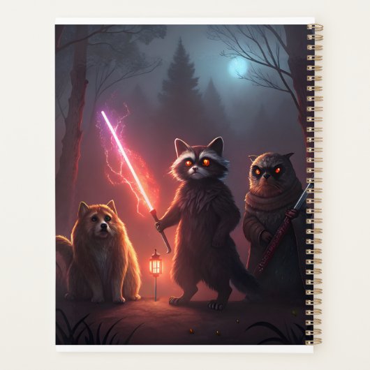 Mystical Forest Battle Animals Art Planner (Achterkant)