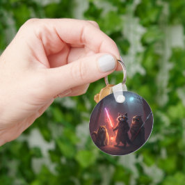 Mystical Forest Battle Animals Art Sleutelhanger