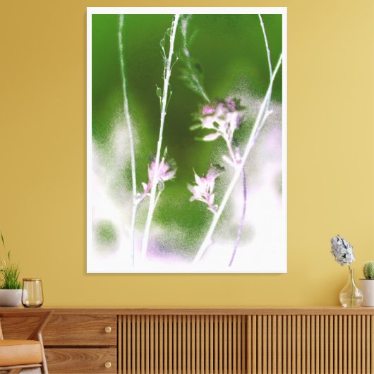 Mystical Forest Bloom – Boho Flowers & Trees Canvas Afdruk (Insitu (Woonkamer))