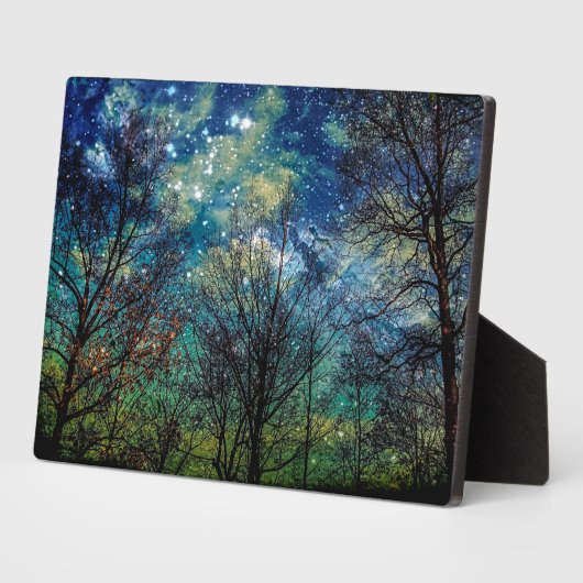 Mystical Forest Celestial Blue Night Sky Fotoplaat (Zijkant)