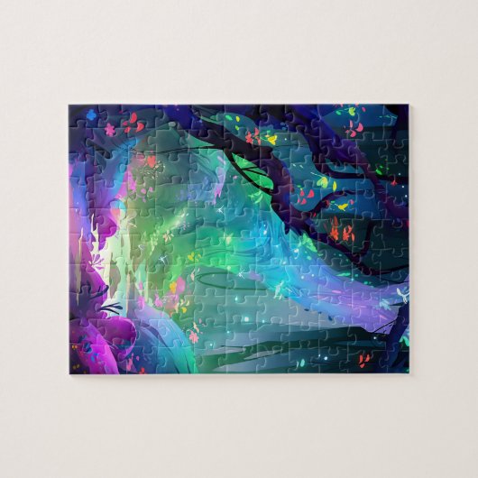Mystical Forest Celestial Blue Night Sky Legpuzzel (Horizontaal)