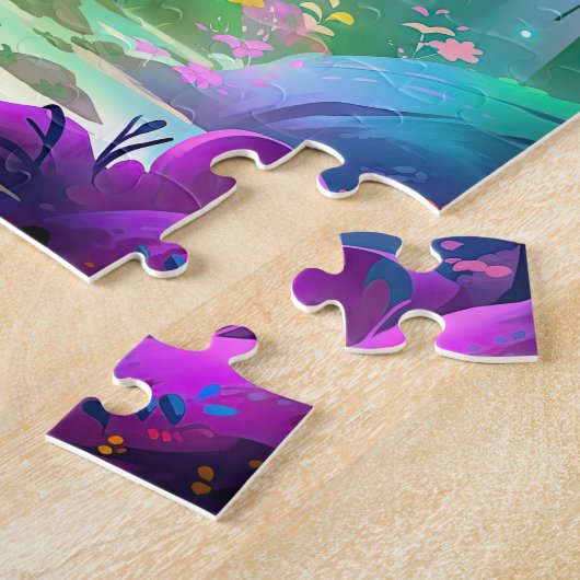 Mystical Forest Celestial Blue Night Sky Legpuzzel (Zijkant)