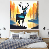 Mystical Forest Deer Canvas Afdruk (Insitu (Slaapkamer))
