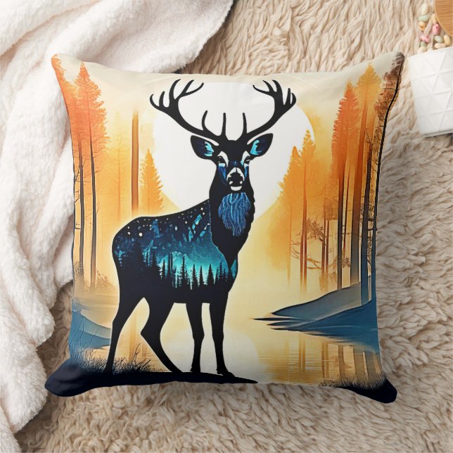 Mystical Forest Deer Kussen (Deken)