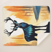 Mystical Forest Deer Sherpa Deken (Voorkant (horizontaal))