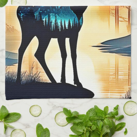 Mystical Forest Deer Theedoek (Gevouwen)