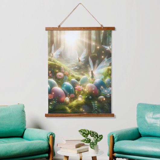 Mystical Forest Fairy Magical Spring Eggs Hangend Wandkleed (Woonkamer)