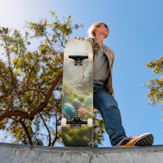 Mystical Forest Fairy Magical Spring Eggs Persoonlijk Skateboard (Buiten 1)