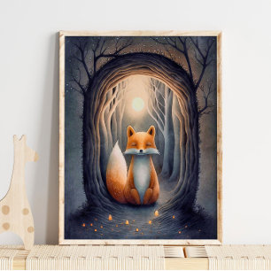 Mystical Forest Fox Animal Print Fox afdrukken