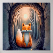 Mystical Forest Fox Animal Print | Fox afdrukken (Voorkant)