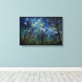 Mystical Forest Natuur Stars Celestial 12x18 Canvas Afdruk (Insitu (Houten vloer))