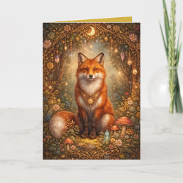 Mystical Fox Magickal Night Blank Inside Card Kaart