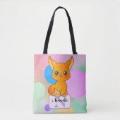 Mystical Fox met droompasta-monogram Tote Bag (Voorkant)