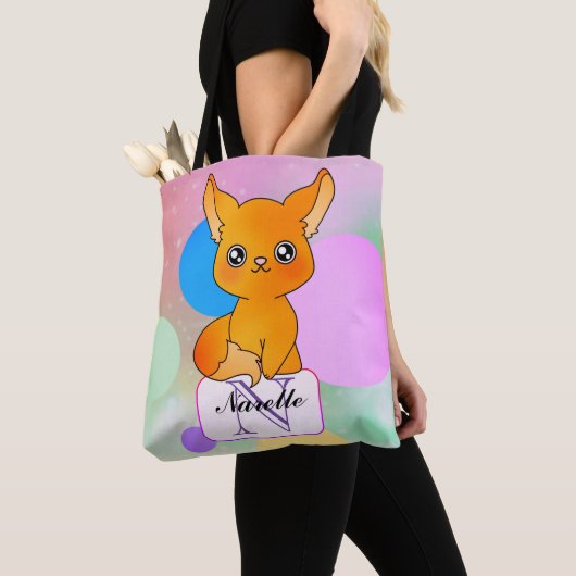 Mystical Fox met droompasta-monogram Tote Bag (Dichtbij)