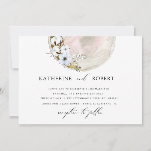 mystical full moon bohemian roze Weddenschap Kaart (Voorkant)