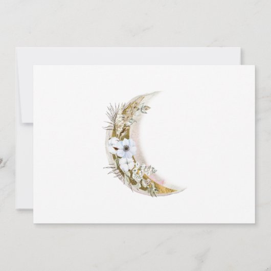 mystical full moon bohemian roze Weddenschap Kaart (Achterkant)