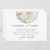 mystical full moon bohemian roze Weddenschap Kaart (Voorkant / Achterkant)