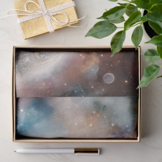 Mystical Galaxy and White Horse Fantasy Decoupage Tissuepapier (Geschenk)