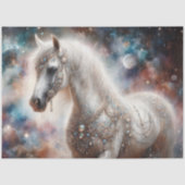 Mystical Galaxy and White Horse Fantasy Decoupage Tissuepapier (Voorkant)