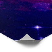 Mystical Galaxy Wolf Face met Full Moon Poster (Hoek)