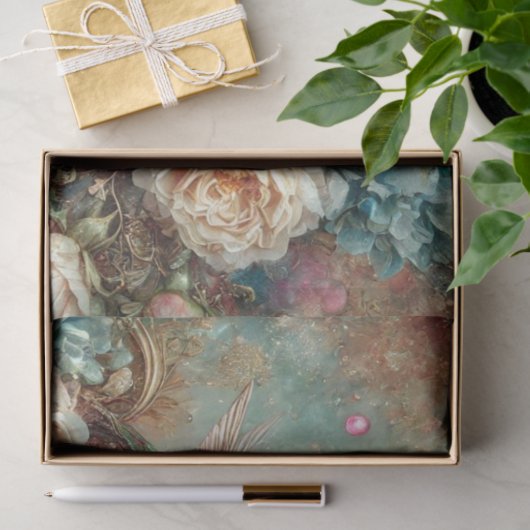 Mystical Garden Hummingbird & Rose Decoupage  Tissuepapier (Geschenk)