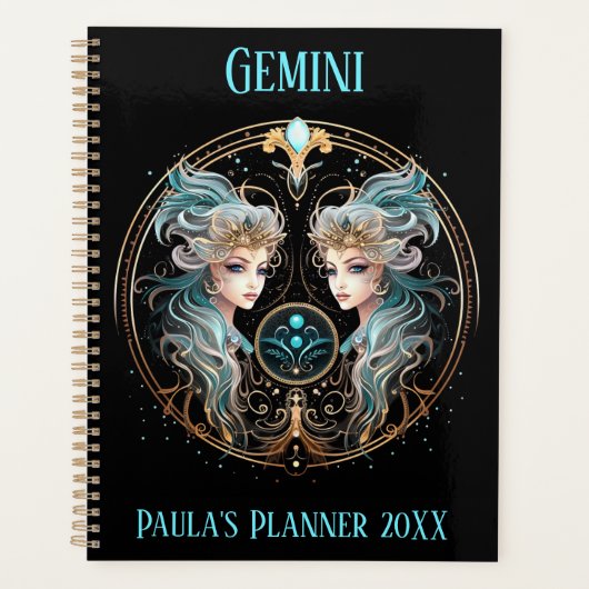 Mystical Gemini Zodiac Artwork  Planner (Voorkant)