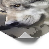 Mystical Girl met Fire Ball en Wolven Poster (Hoek)