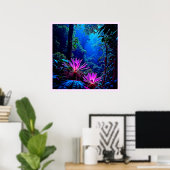 Mystical Glowing Jungle Bloom Design Poster (Thuiskantoor)