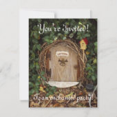 Mystical Gnome Garden Deuren Party nodigt uit Kaart (Voorkant)