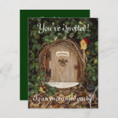 Mystical Gnome Garden Deuren Party nodigt uit Kaart (Voorkant / Achterkant)