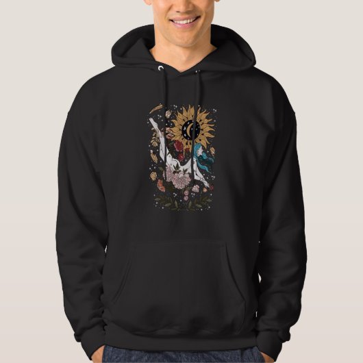 Mystical Goddess Sunflower Mystic Evil Eye Hoodie (Voorkant)