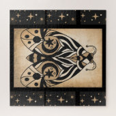 Mystical Gold Black Stars Bursts Legpuzzel (Horizontaal)