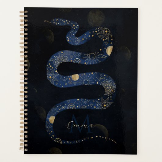 Mystical Gold Blue Serpent Galaxy Design Planner (Voorkant)