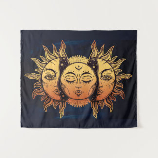 Mystical Gold Foil Luna Sun en Moon Wandkleed