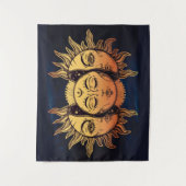 Mystical Gold Foil Luna Sun en Moon Wandkleed (Voorkant)