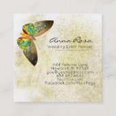 ** Mystical Gold Gilded Gold Gilded Butterfly Vierkante Visitekaartje (Achterkant)