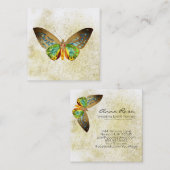 ** Mystical Gold Gilded Gold Gilded Butterfly Vierkante Visitekaartje (Voorkant / Achterkant)