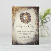 Mystical Gold Stars Moon Sun Dark Kaart (Staand voorkant)